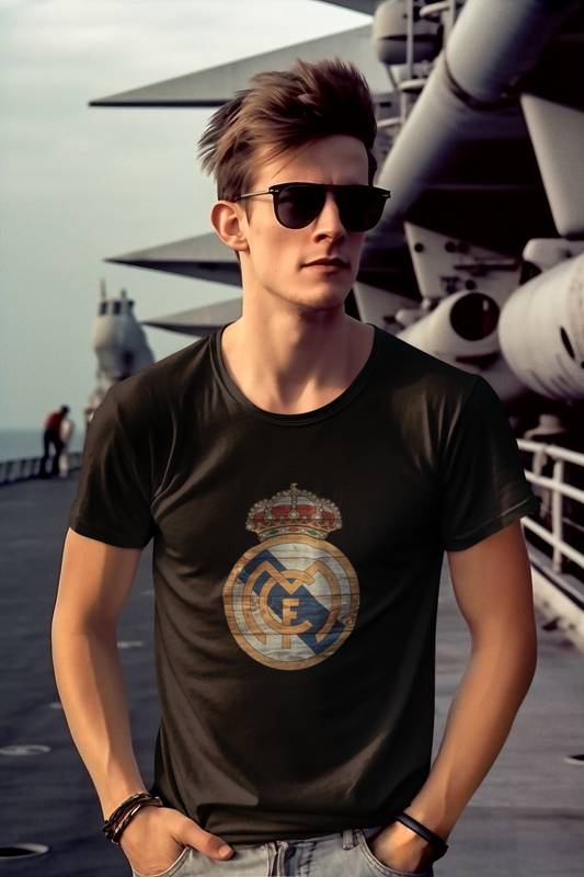 Real Madrid Logo Classic Crew Neck T-shirt