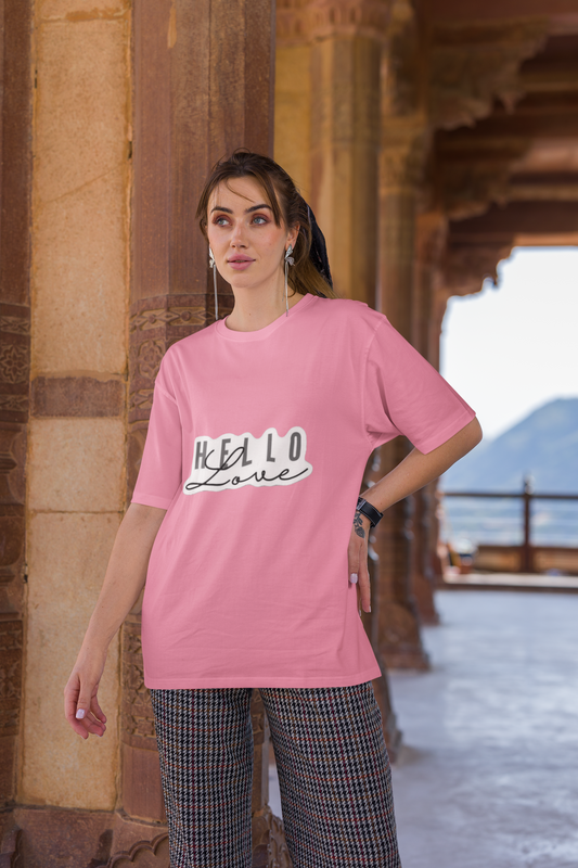 Oversized Terry Hello Love Women T-shirt