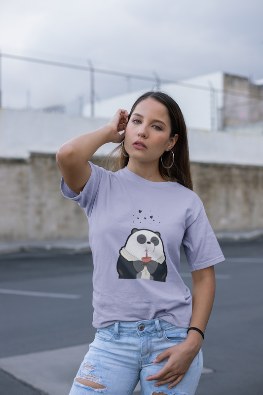 Panda Oversized Women Terry T-shirt